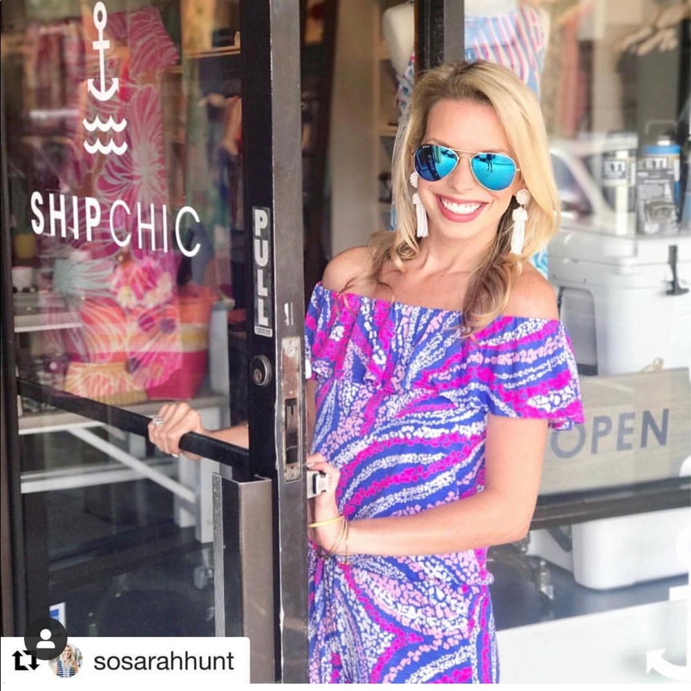 Tori Richards Current Sea Print Chloe Dress XS